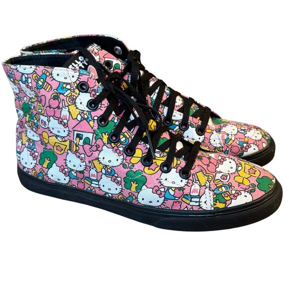 VANS Shoes - Vans Hello Kitty Sk-8 Hi Allover Bow Sanrio Ankle Sneaker BLK Men’s 5 Womens 6.5